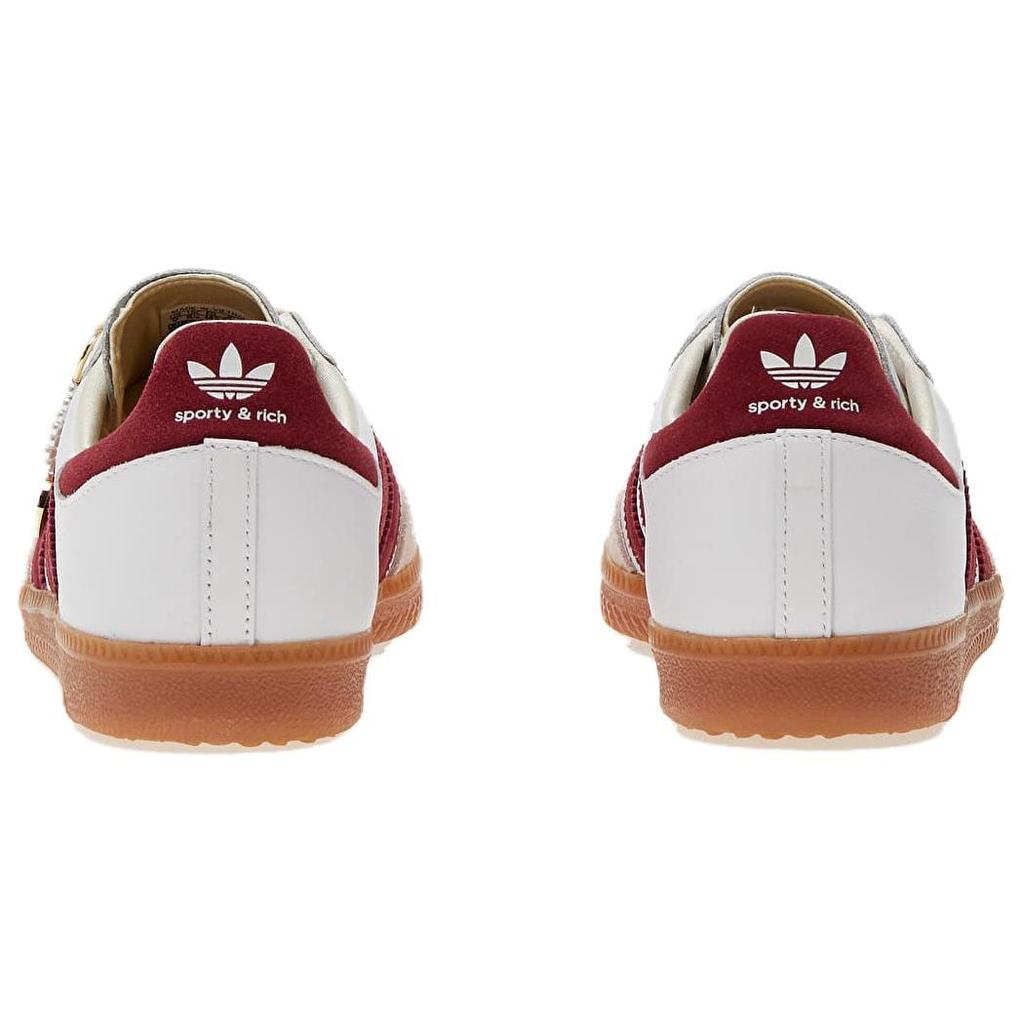 Спортивный и Роскошный x adidas Samba OG Белый Основной Бордовый Унисекс Кроссовки Обувь-Белый Облачно-Белый IF5660