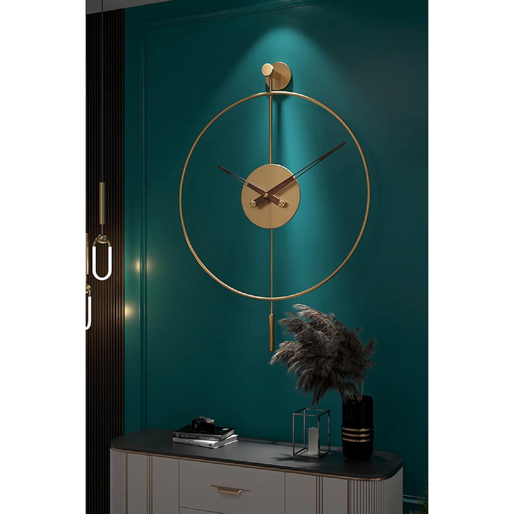 Tiktok Plus 60 см, золотые, современные декоративные металлические настенные часы с маятником