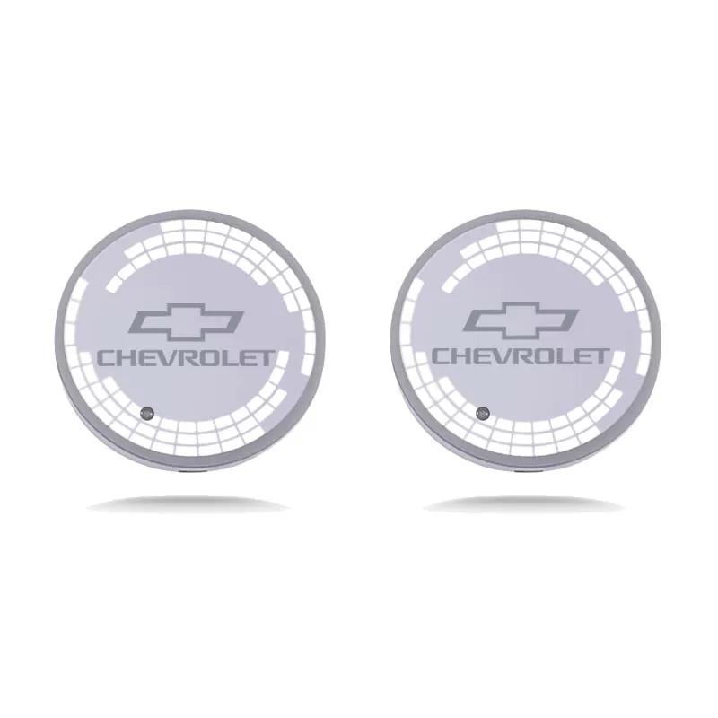 AABHD1 For Chevrolet Cruze Spark Aveo Captiva Trax Sail Orlando Sonic Corvette Silverado LED Car Water Coaster Light Drinks Holder Mat