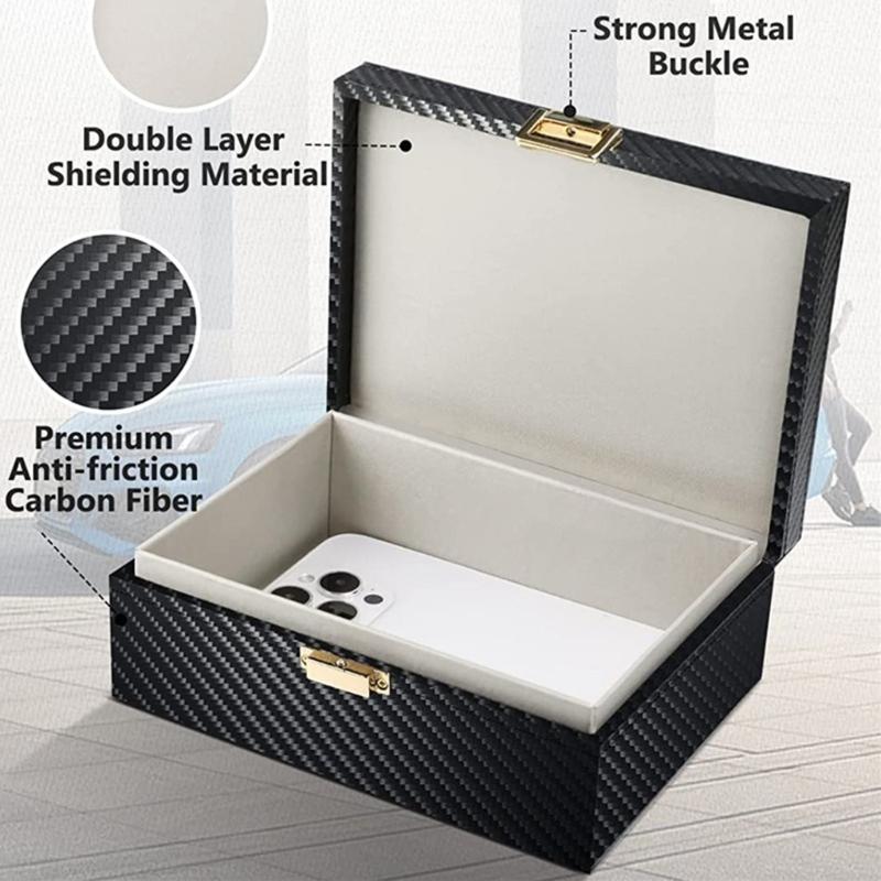 Signal Blocker Box, Car Keys Fob Protector, Carbon Fiber Signal Blocker for Keyless Fob, Signal Blocking Box