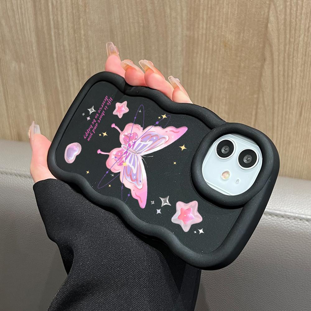 Мягкий чехол для телефона Dream Butterfly для iPhone 11 12 13 14 15 Pro Max 6 6S 7 8 Plus Xs Wave Edge, противоударный защитный резиновый чехол