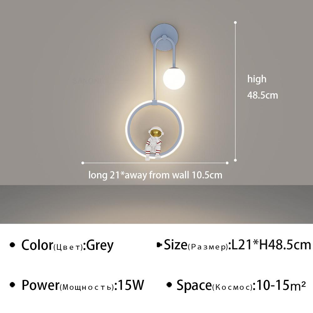 Creative Children Room LED Wall Lamp for Bedroom Bedside Study Aisle Living Modern Astronaut Wall Sconce Luster Lighting Fixture