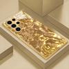 Позолоченный чехол для телефона Samsung Galaxy S26 S25 S24 S23 S22 Ultra Plus, изготовлен из закаленного стекла с золотым узором.