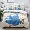 3-piece cartoon anime princess digital printed down duvet cover set,bedding set(1 down duvet cover+2 pillowcases)