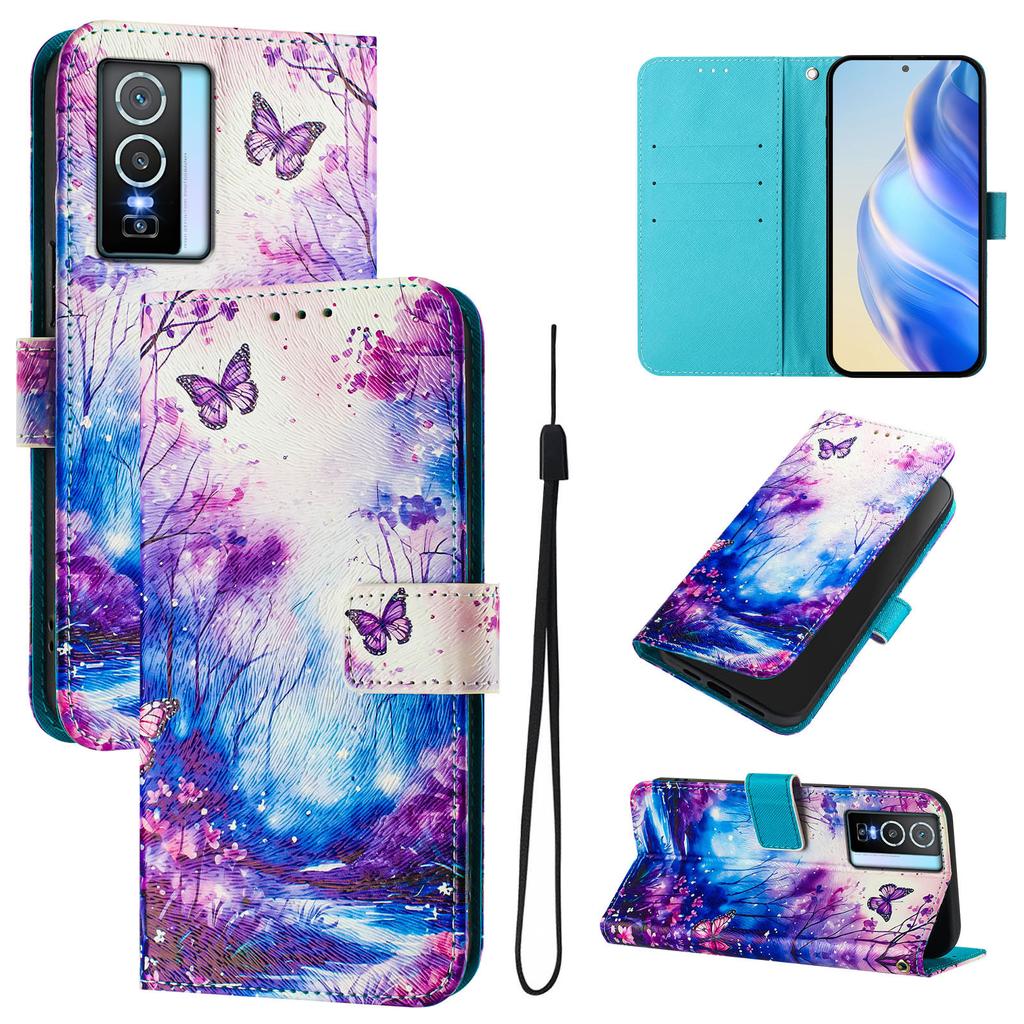 Dream Butterfly Forest Luxury Painted Leather Case Wallet Book Style Cover for Vivo Y20,Y35,Y51A,Y56,V27,Y78,V29,Y27,Y33S,Y19,V29E,Y17S,Y30,S19...