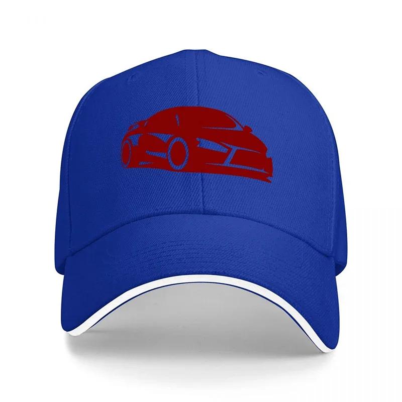Red Sports Car Logo Black Baseball Cap with White Trim Classic Adjustable Fit for Automotive Enthusiasts and Streetwear Fans