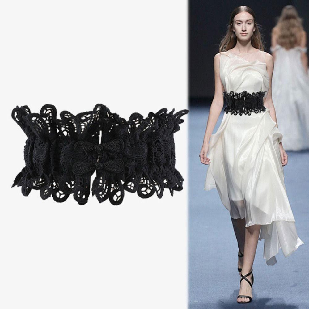 Elastic Corset Belt Hollow Wide Waist Corset Elegant Lace Cummerbunds Wedding