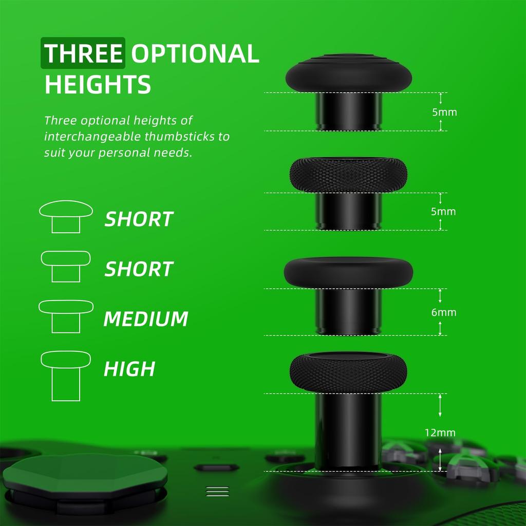 eXtremeRate 13 In 1 Combi Metal Kit for Compatible with Xbox Elite Series 2 6 Metal Thumbsticks Adjustment Tool 2 Directional Keys 4 Back Paddles