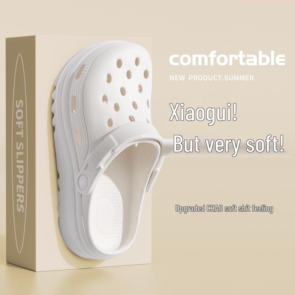 Женские черные нескользящие пляжные клоги на толстой подошве 2025 года для комфортной летней носки