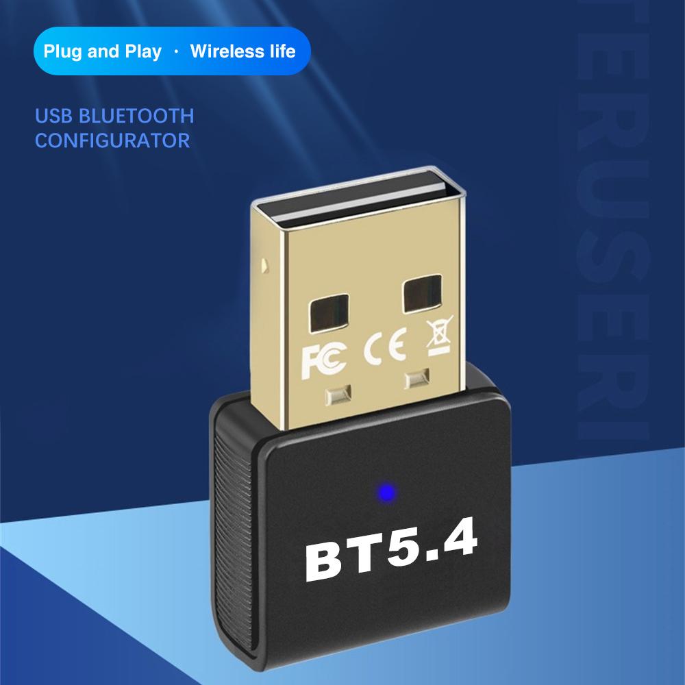Bluetooth 5.4 адаптер USB Bluetooth 5.3 для ПК Dongle адаптер беспроводной мыши клавиатуры музыкальный аудио приемник USB передатчик