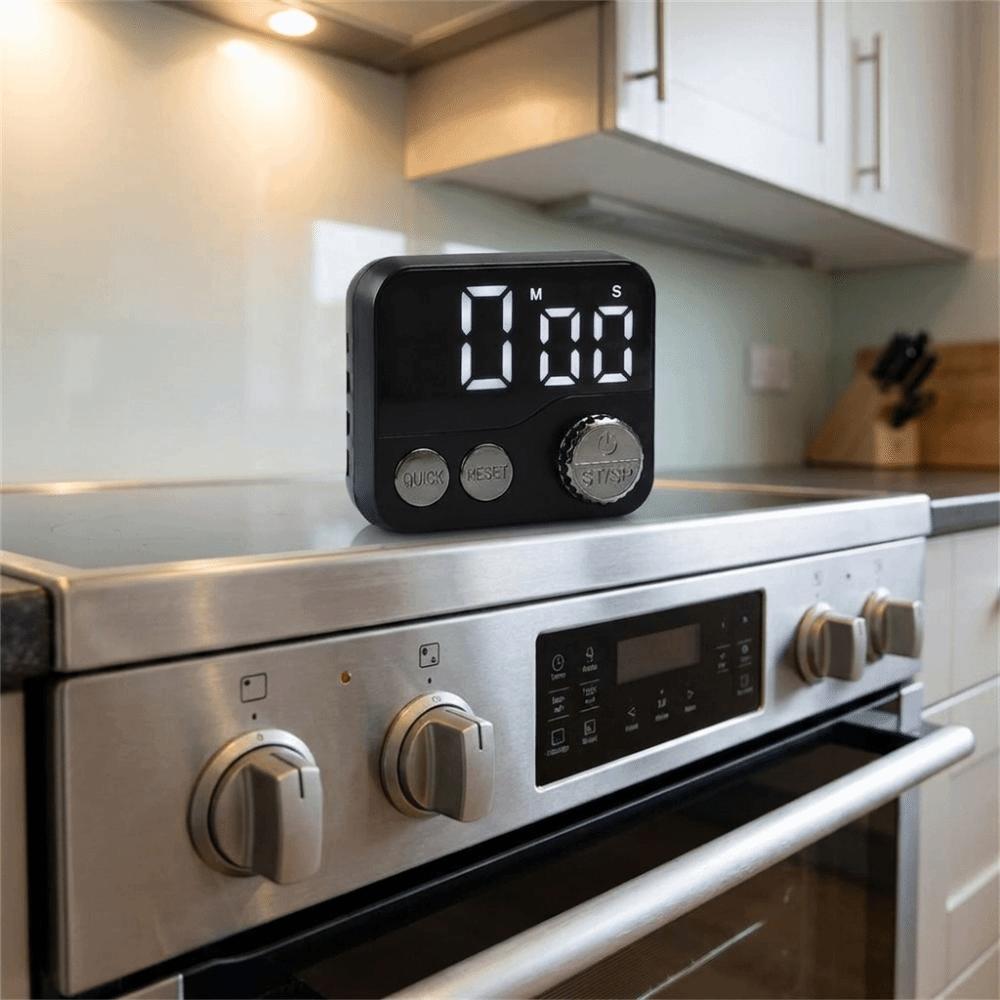 Large Screen Digital Kitchen Timer Magnetic Rotary Countdown Timer LED Cooking Timer Kitchen Use