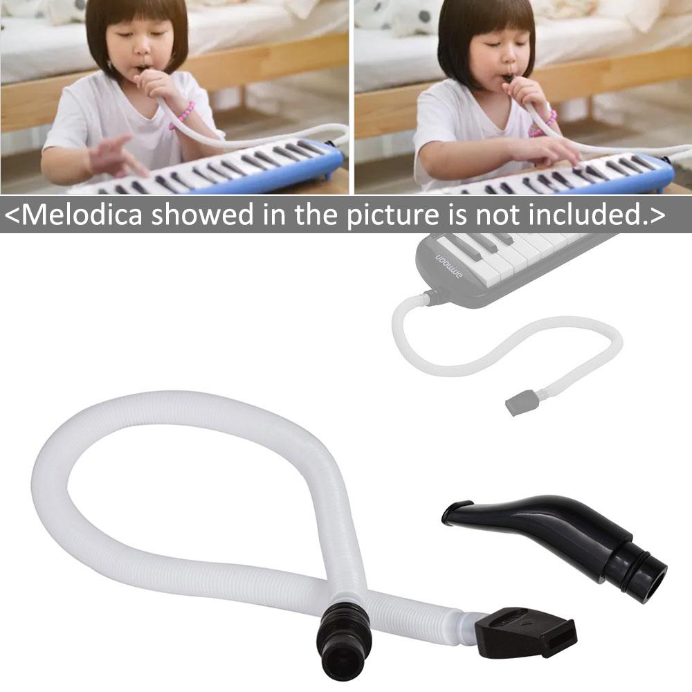 Гибкая пластиковая трубка Melodica Pianica длиной 57 см / 22,4 дюйма с черным мундштуком