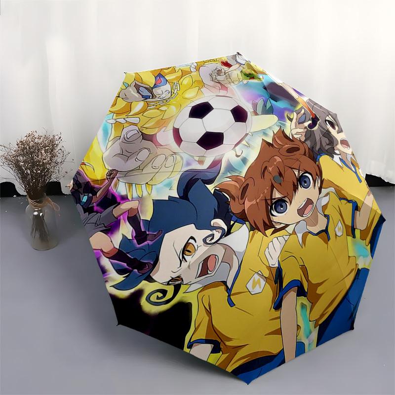 1 шт. Внешний зонт Captain Tsubasa - Автоматическое открытие/закрытие, Портативная 3-складная конструкция с 8-реберным железным каркасом - Идеальный подарок для фанатов, путешественников, Дай