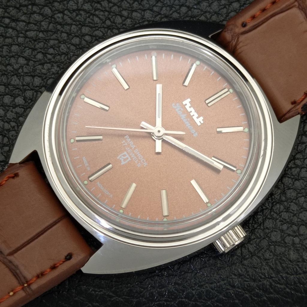 VINTAGE HMT KOHINOOR HAND-WINDING INDIAN MENS BROWN COLOR DIAL WATCH A440997-4 HT-a440997