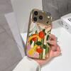Чехол для телефона 'Счастливый старт' для iPhone 17 16 15 14 13 12 11 Pro Max 16E Золотой гальванизированный стеклянный корпус Чехол 'Цитрусовый пикник'