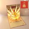 Открытка на день рождения Yousheng 3D Pop-Up с музыкальными огнями Открытка на день рождения с тортом для женщин, мужчин, детей, друзей