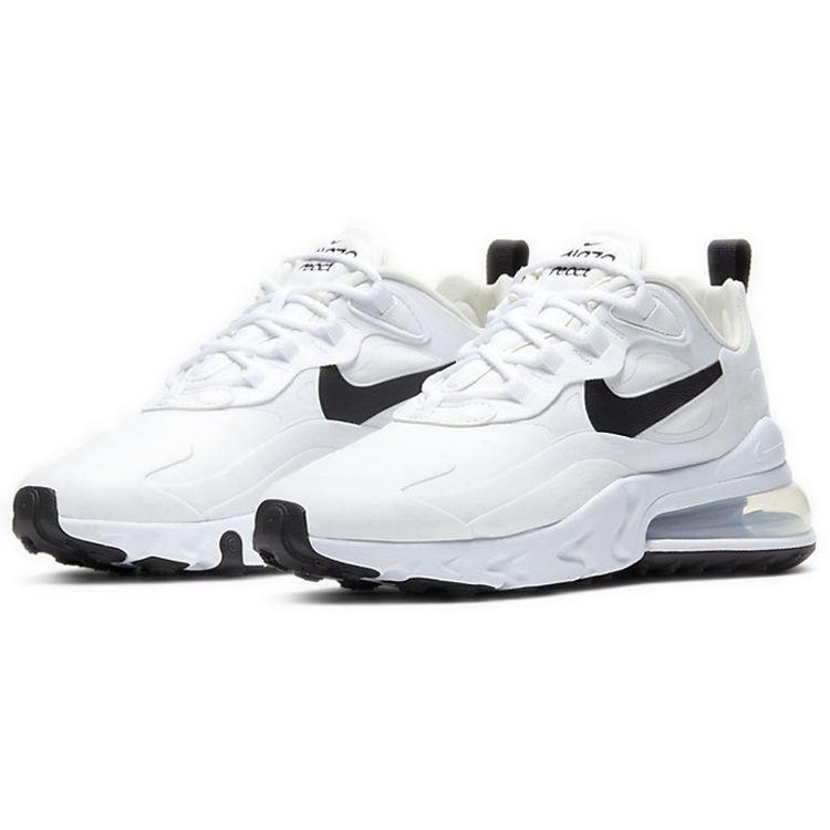 Nike Air Max 270 React White Women Sneakers Black Metallic-Silver CI3899-101