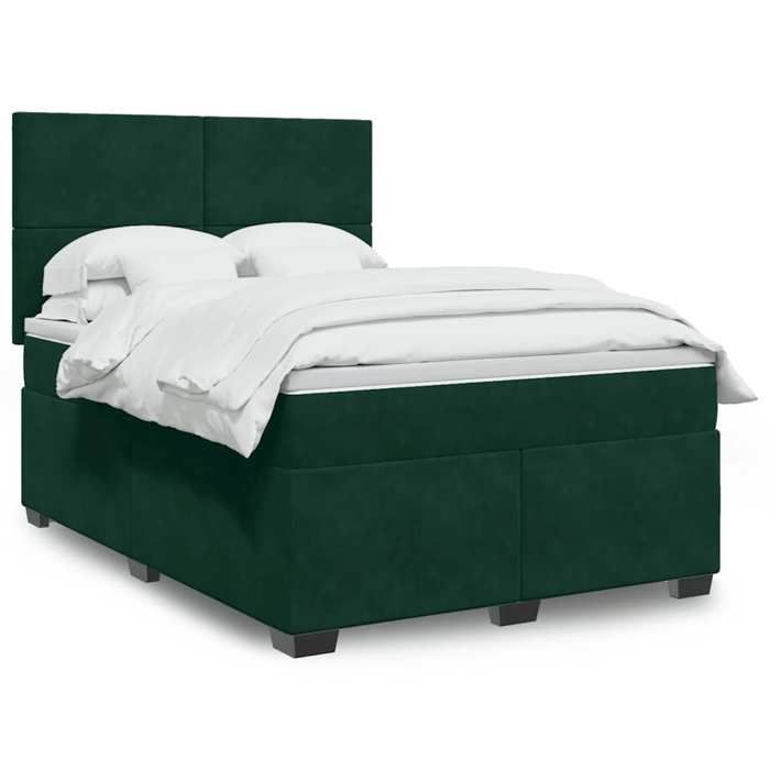 Maison Exclusive - Sommier à lattes de lit et matelas Vert foncé 160x200cm Velours