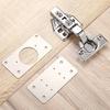 2Pcs Hinge Repair Plate Brushed Stainless Steel Cabinet Hinge Fixing Plate Bracket Kit for Furniture Kitchen Closet Door