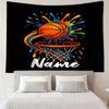 Custom Name basketball Print Tapestry, Backdrop, Easy Setup, Ideal for Bedroom, Office & Living Room, with Aesthetic Wall Hanging Decor.