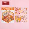 4 Набора Мультяшные Кавайные Миниатюрные Сцены Визуальные Наклейки для Складывания Миниатюрные 3D Наклейки со Сценами Пейзажей Наклейки для Рукоделия