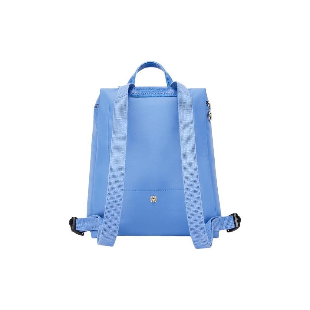 Longchamp Button Zipper Closure Nylon Backpack Women Backpack Blue 1699919P82
