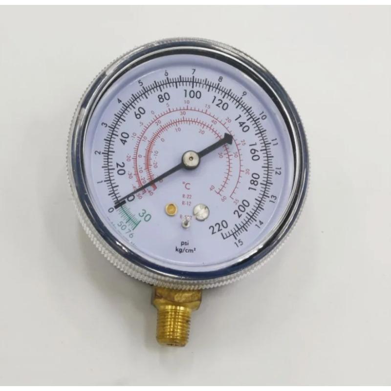 1/8" 70 мм синий манометр низкого давления для холодильного фреонового кондиционера R-12/R-22/R-502(Р-404А/Р-134а) 0-220/350Psi 0-15/25кг/см2