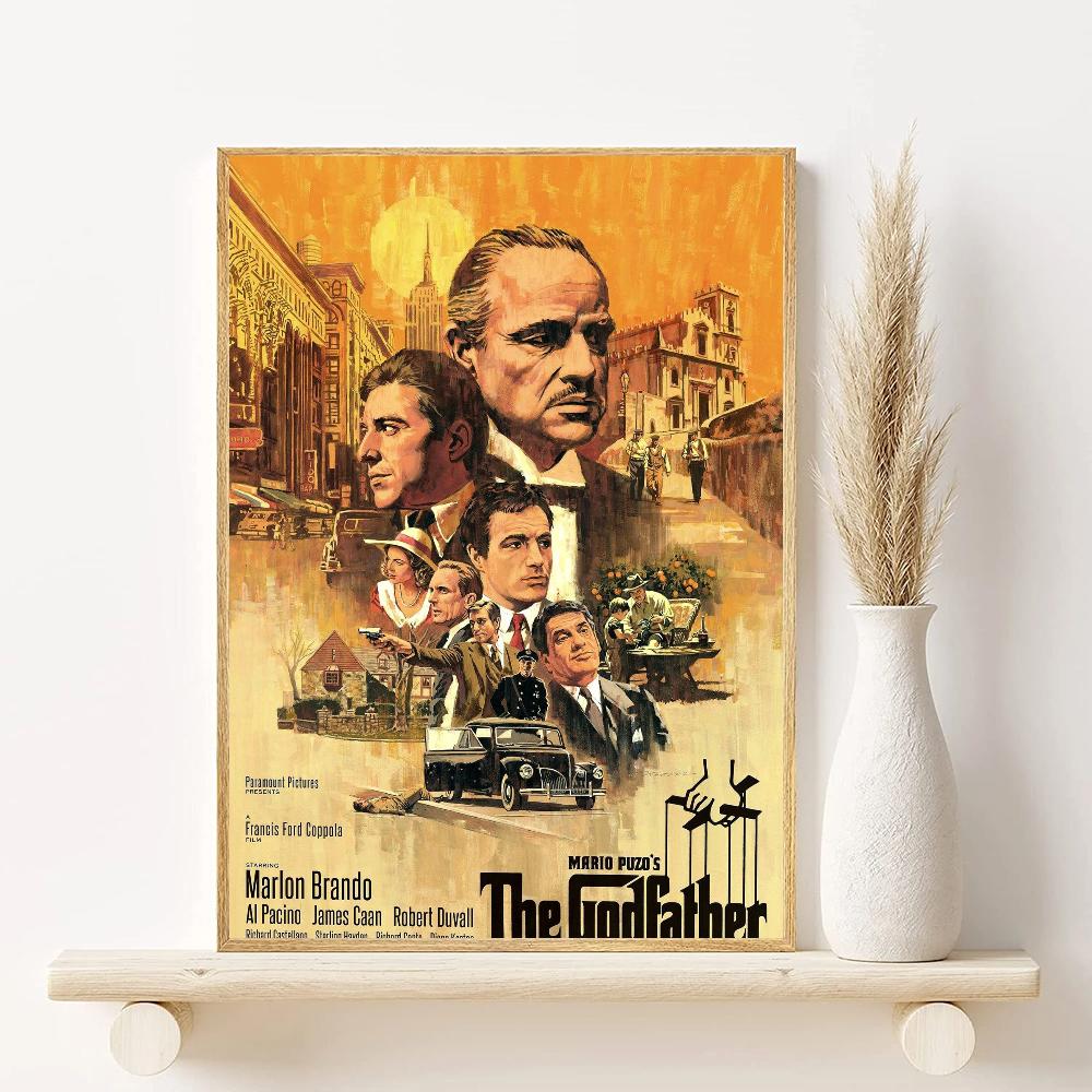 Классические киногангстеры Крестный отец Постер HD арт холст живопись дом гостиная спальня бар эстетическое украшение