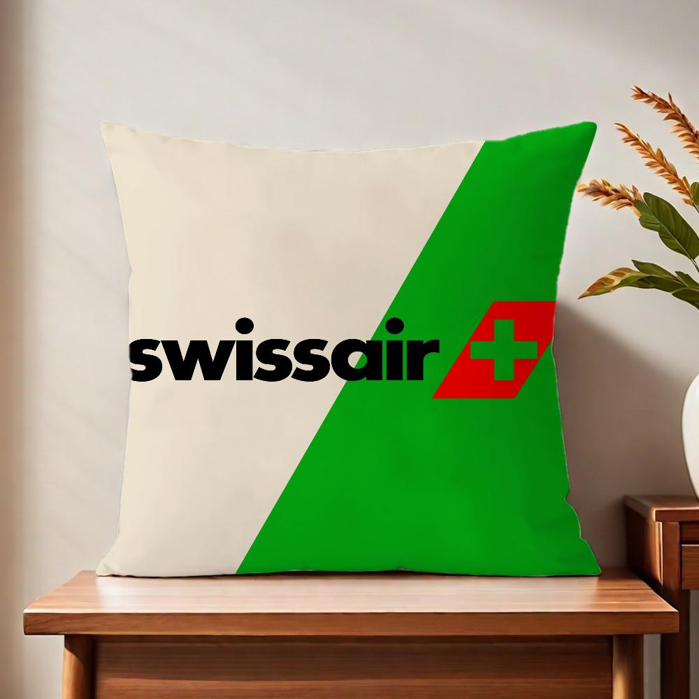 Sswissairr logo cushion cover For Pillow Printing Sofa Decoration Home Car Room Coffee Shop Office Nordic Simplicity