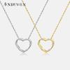 100% стерлингового серебра 925 пробы, золото, прозрачное ожерелье с подвеской в ​​виде сердца любви, длинная цепочка, роскошные ювелирные изделия, 2023, женский свадебный подарок