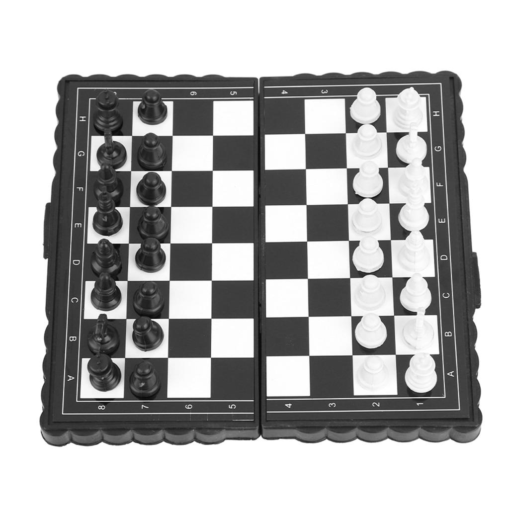 Portable Plastic Folding Chessboard Magnetic Chess Set Game for Party Family Activities