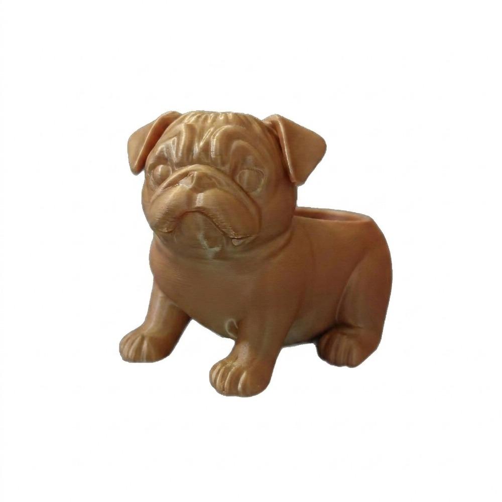 Plastic Pug Shaped Planter Pot 3D Printed Dog Succulent Planter Storage Flower Pot  Home Decor