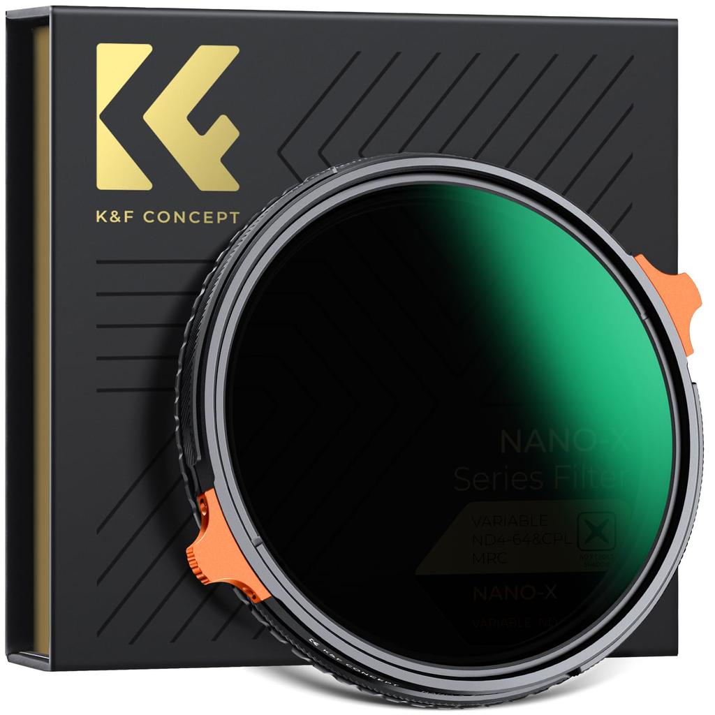 Concept 58mm Variable ND Filter CPL Filter 2 In 1 Dual Function Filter 28 Layer Nano Coating On Both Sides Waterproof and Oil Repellent Scratch