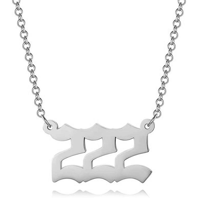 Ожерелья из нержавеющей стали с номерами ангелов, счастливыми числами 111 222 333 444 555 777 888 999 666 000, женское ожерелье с подвеской