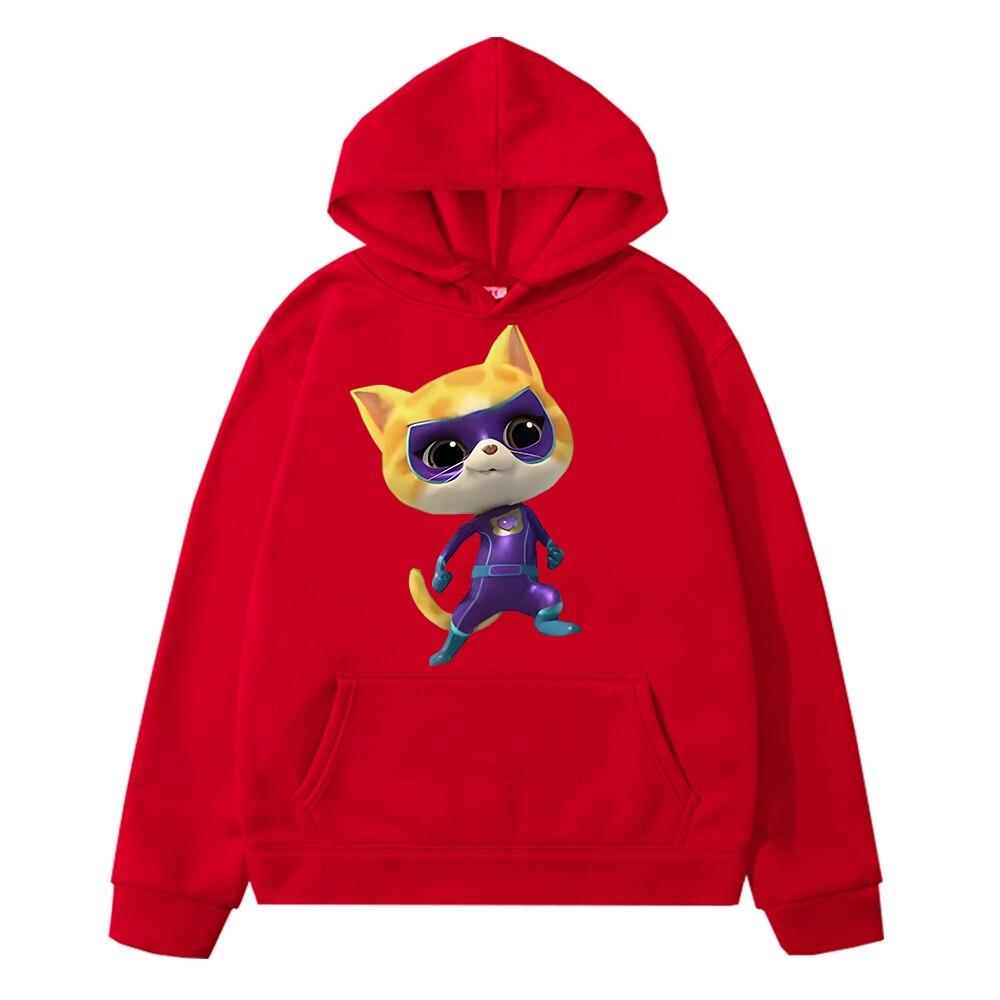 Флисовая толстовка с капюшоном Super Kitties, толстовка с капюшоном в стиле аниме, детская одежда, пуловер для девочек y2k sudadera, пуловер для мальчиков, осенняя повседневная куртка, детская одежда