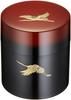 Nakatani Brothers Company Yamanaka Lacquerware Tea Caddy, Gradient Dawn, Sunset Crane Design, 33-4818
