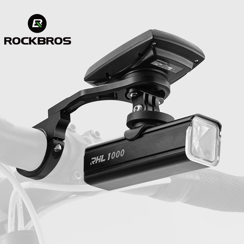 ROCKBROS Крепление-удлинитель для велокомпьютера с фонарем, держатель для велосипеда, крепление GoPro для Bryton IGS Garmin, держатель для велокомпьютера