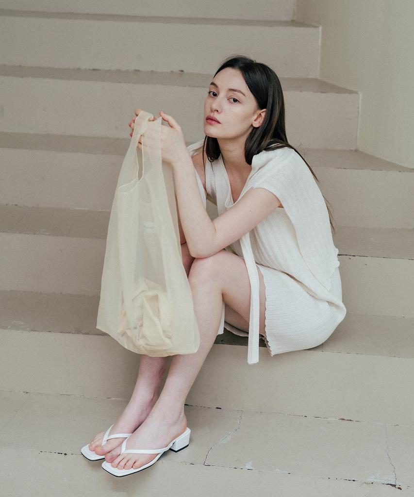 Noing Layered Knit Dress (Ivory)