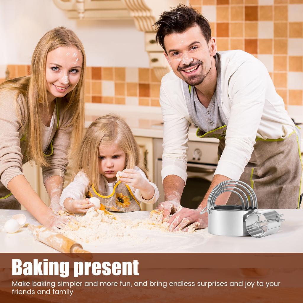Набор для вырезания печенья из нержавеющей стали, эргономичный скребок для выпечки и миксер для теста с нескользящей ручкой для печенья, пирогов, печенья