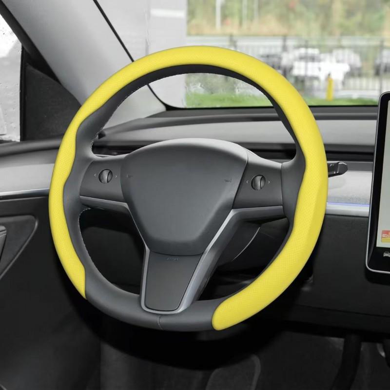 Universal 5D Steering Wheel Cover Nappa Leather Anti-Slip Sweatproof Durable 38cm Car