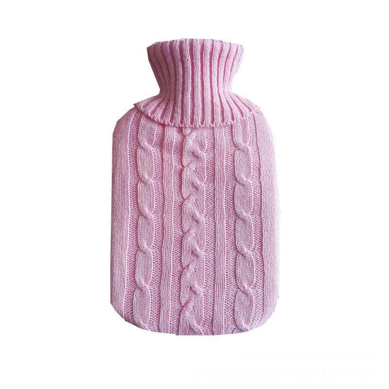 Winter 2000ml Hot Water Bottle with Knitted Flannel Cover - Convenient Hand Warmer Bag
