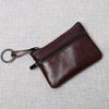Leather Mini Coin Purse Handmade Key Case Unisex Zipper Small Wallet Short Handbag