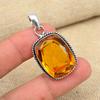 Thanksgiving Honey Topaz Gemstone 925 Sterling Silver Handmade Jewelry Pendant For Her