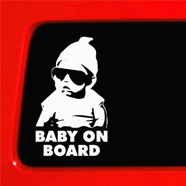 14x9 см BABY ON BOARD крутые задние светоотражающие солнцезащитные очки для детей, автомобильные наклейки, предупреждающие наклейки