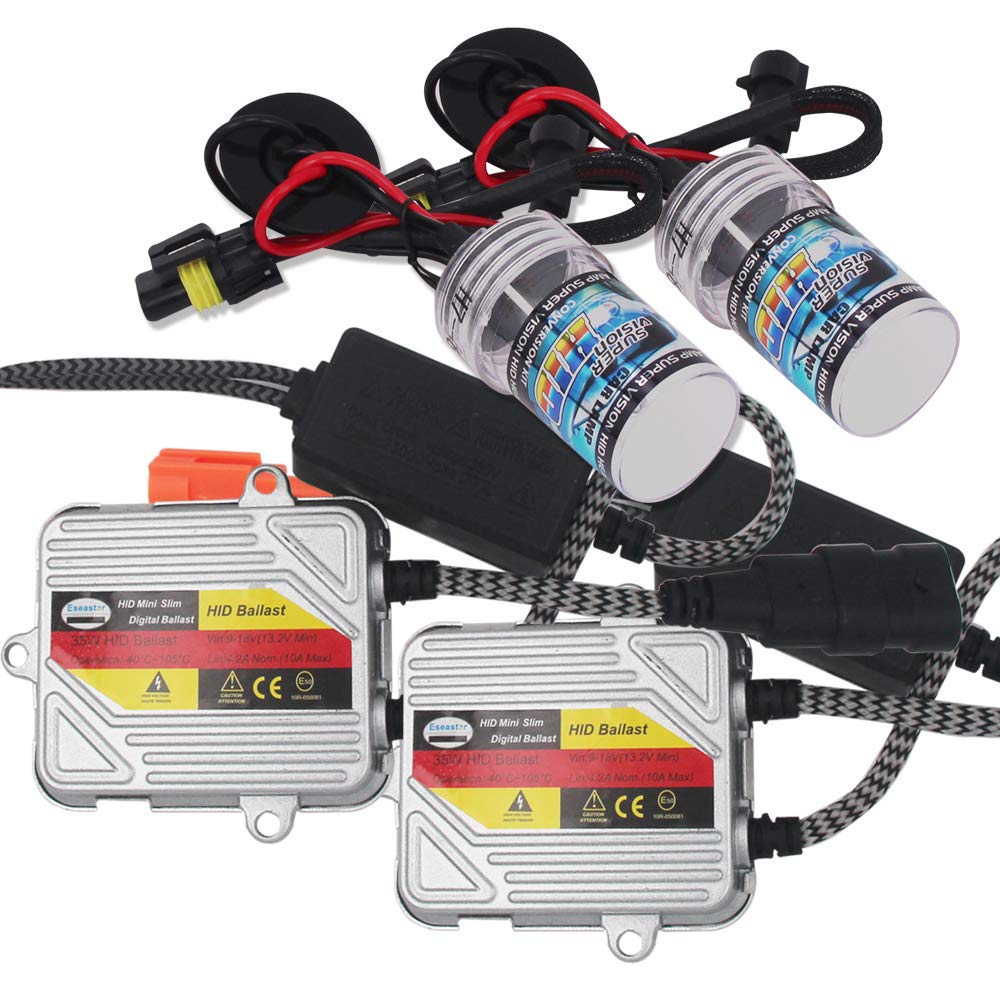 Eseastar H7 HID Комплект Фары для Автомобиля 35 Вт Лампа Взрывная 6000K Белый Оригинальная Замена Тонкий Балласт Мгновенная Активация Водонепроницаемый