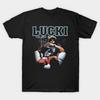 Мужская черная футболка с принтом Lucki Free Wave Печать на трансферной бумаге без вырезания Хлопковая футболка