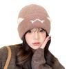 Осенне-зимняя шапка женская милая кошка вязаная шерстяная шапка маленькая свежая зимняя студенческая шапка-пуловер