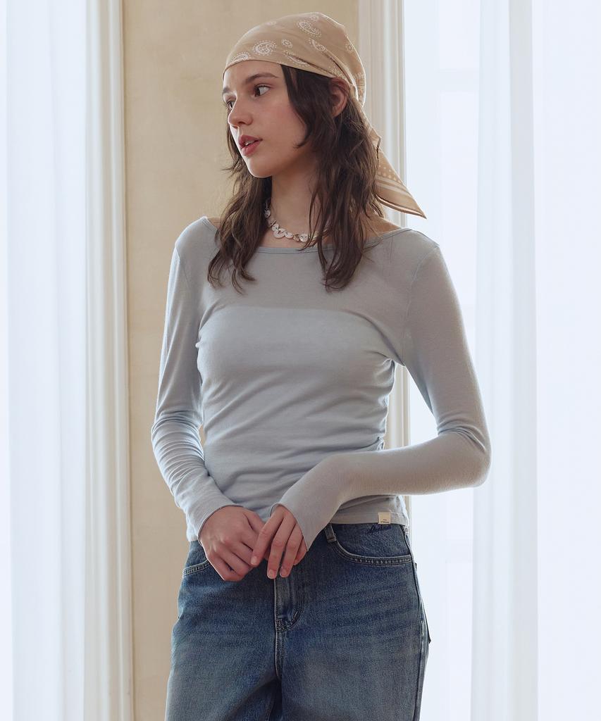 AFTERHOURS 2Way Soft Long Sleeve Top (Sky Blue)