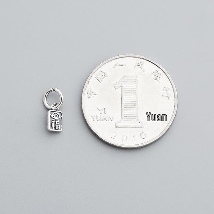 Мини-подвеска с иероглифом Фу: Серебро 925 пробы для DIY украшений