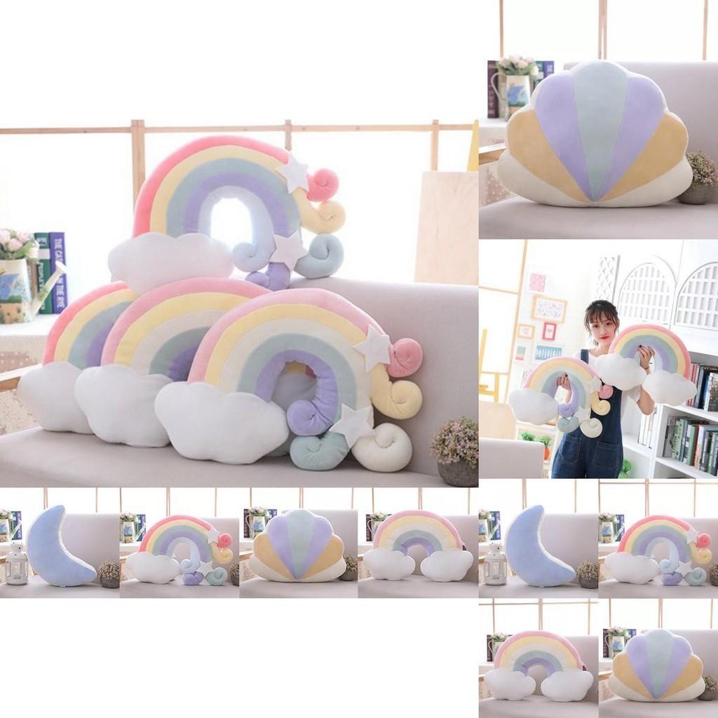 Charming Rainbow Plush Pillow Cushion Perfect For Kids Playtime And Home Aesthetics